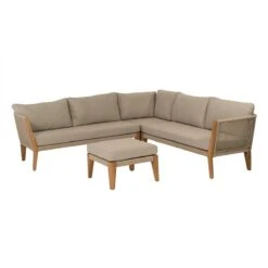 Exotan Loungeset Buiten San Remo - Teak - Naturel - 70x240x240 -Tuinproducten 11103956