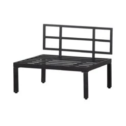 WOOOD Loungebankje Buiten George - Aluminium - Zwart - 73x90x83
