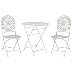 Beliani - SCAFA - Bistro Set - Wit - IJzer