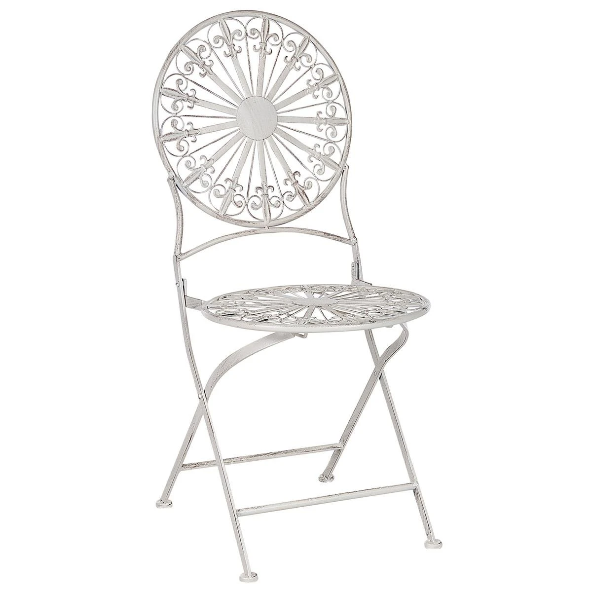 Beliani - SCAFA - Bistro Set - Wit - IJzer 6 Beliani - SCAFA - Bistro Set - Wit - IJzer - Afbeelding 4