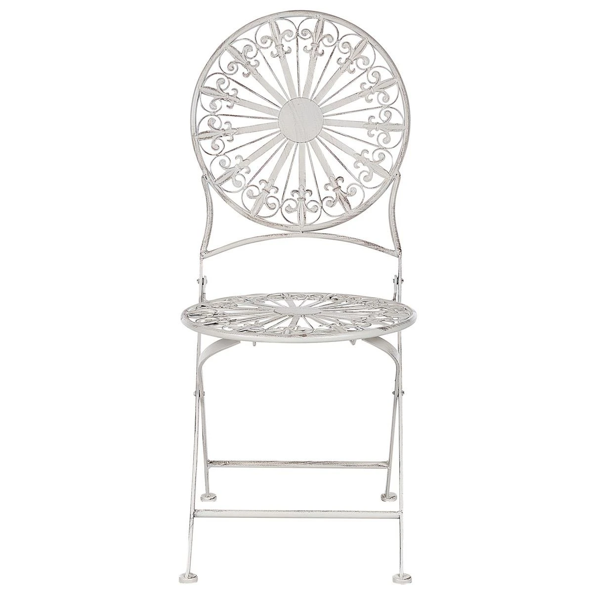 Beliani - SCAFA - Bistro Set - Wit - IJzer 5 Beliani - SCAFA - Bistro Set - Wit - IJzer - Afbeelding 3