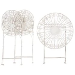 Beliani - SCAFA - Bistro Set - Wit - IJzer 19 Beliani - SCAFA - Bistro Set - Wit - IJzer -Tuinproducten 11108299