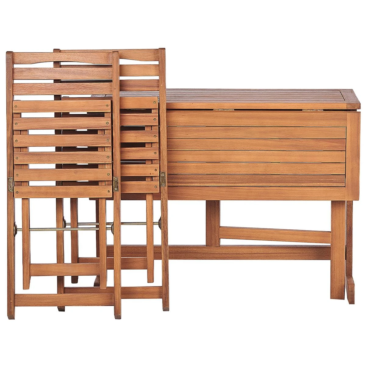 Beliani - LENOLA - Bistroset Voor 2 - Lichte Houtkleur - Acaciahout 12 Beliani - LENOLA - Bistroset Voor 2 - Lichte Houtkleur - Acaciahout - Afbeelding 10