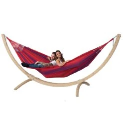 Tropilex® Hangmat Met Standaard Familie Wood & Refresh Bordeaux Rood -Tuinproducten 11137865