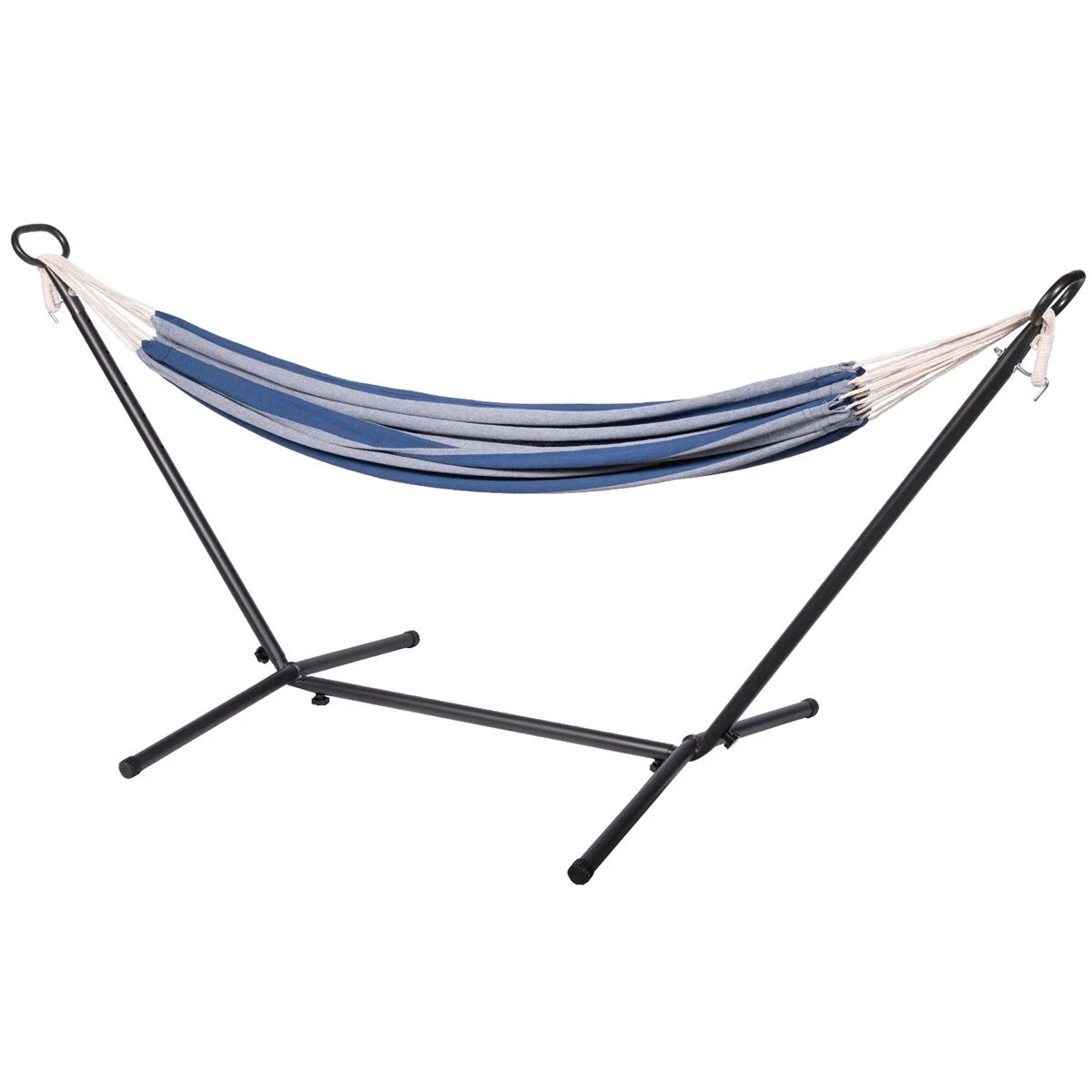 123Hammock Hangmatstandaard Eénpersoons Space Saver Zwart 4 123Hammock Hangmatstandaard Eénpersoons Space Saver Zwart - Afbeelding 2