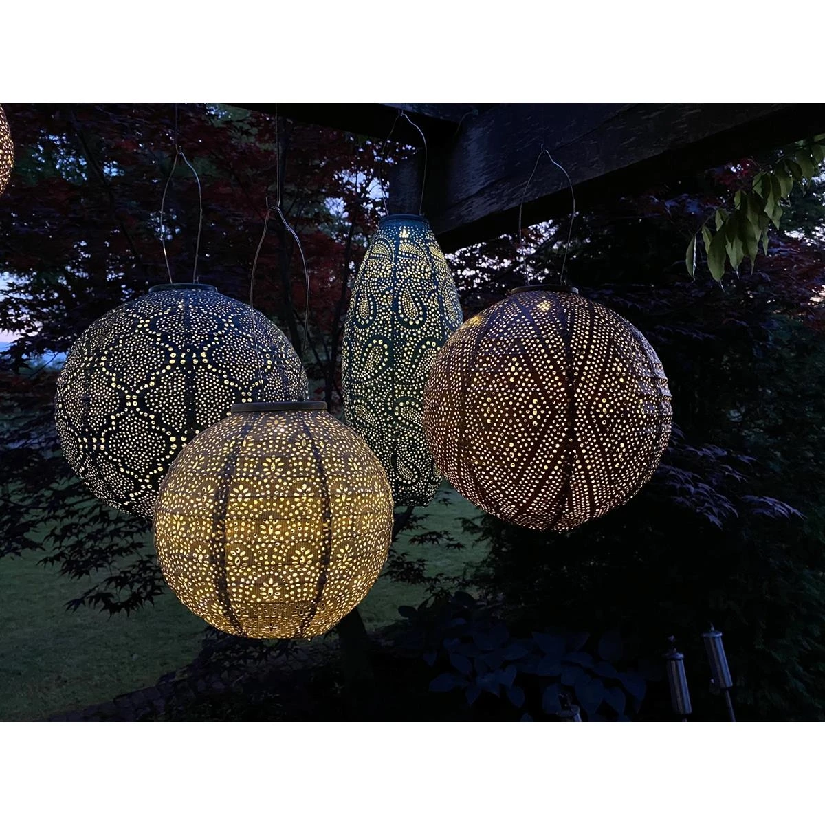 Lumiz Solar Buitenverlichting Ikat Rond - 30 Cm - Koper 5 Lumiz Solar Buitenverlichting Ikat Rond - 30 Cm - Koper - Afbeelding 3
