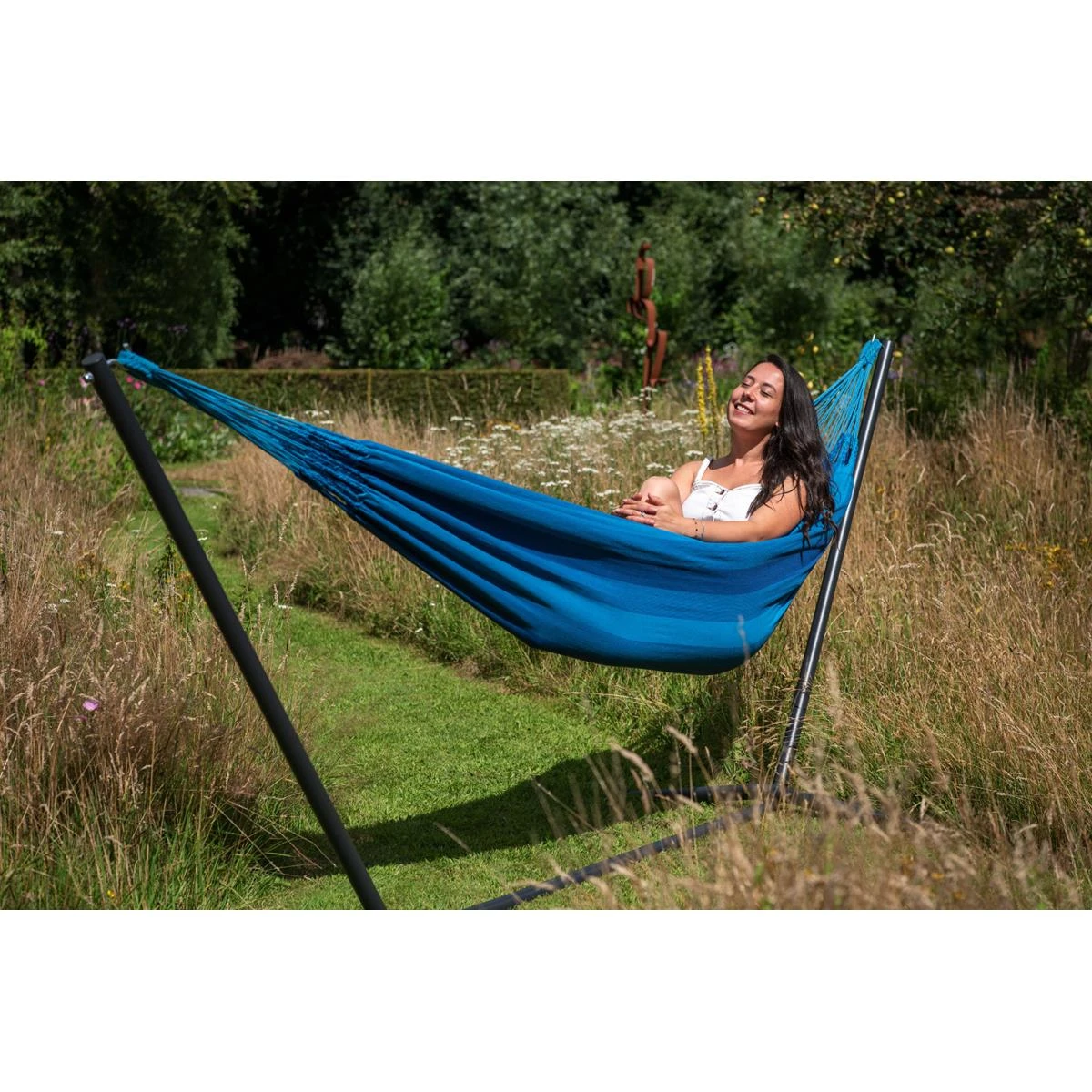 Tropilex® Hangmat Met Standaard Eénpersoons Easy & Dream Blue Blauw 8 Tropilex® Hangmat Met Standaard Eénpersoons Easy & Dream Blue Blauw - Afbeelding 6