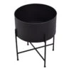 LOFT42 Flora Plantenbak Rond - Metaal - Mat Zwart - Ø40 -Tuinproducten 11195343