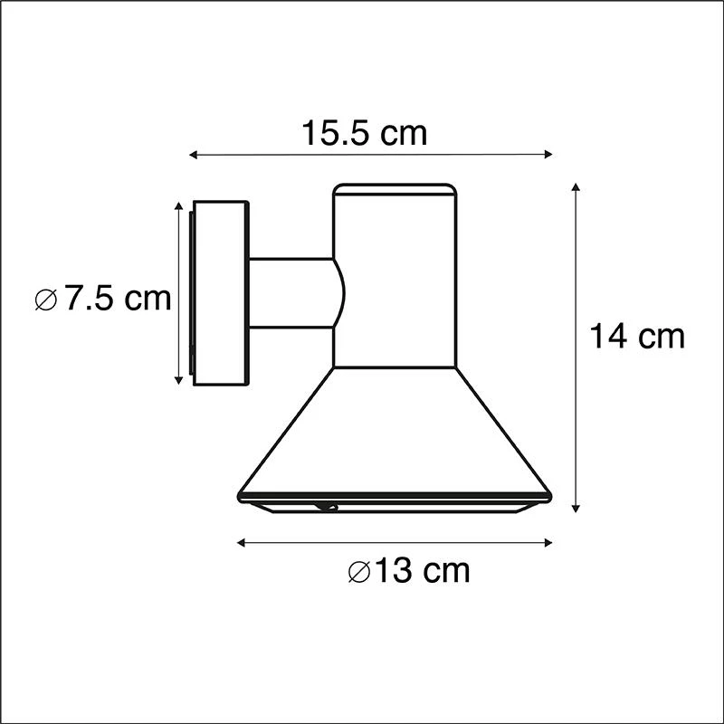 QAZQA Moderne Buitenwandlamp Donkergrijs - Humilis 7 QAZQA Moderne Buitenwandlamp Donkergrijs - Humilis - Afbeelding 5