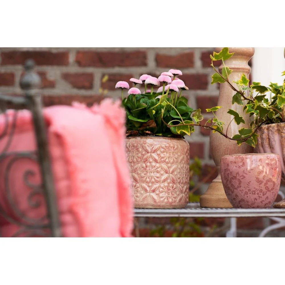 Clayre & Eef Bloempot Ø 10x10 Cm Roze Keramiek Rond Bloempot Binnen 4 Clayre & Eef Bloempot Ø 10x10 Cm Roze Keramiek Rond Bloempot Binnen - Afbeelding 2