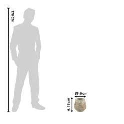 Clayre & Eef Bloempot Ø 19x18 Cm Beige Bruin Beton Rond Bloempot -Tuinproducten 11229966