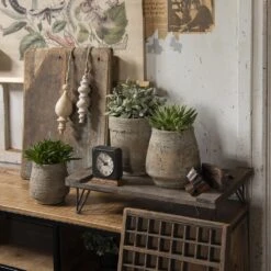 Clayre & Eef Bloempot Ø 19x18 Cm Beige Bruin Beton Rond Bloempot -Tuinproducten 11229967