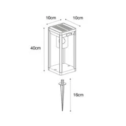 QAZQA Buiten Paaltje Donkergrijs 40 Cm Incl. LED En Dimlicht Op Solar 17 QAZQA Buiten Paaltje Donkergrijs 40 Cm Incl. LED En Dimlicht Op Solar -Tuinproducten 11255820