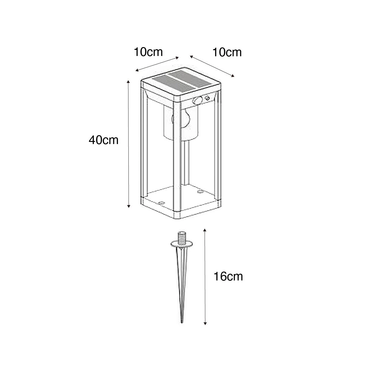 QAZQA Buiten Paaltje Donkergrijs 40 Cm Incl. LED En Dimlicht Op Solar 7 QAZQA Buiten Paaltje Donkergrijs 40 Cm Incl. LED En Dimlicht Op Solar - Afbeelding 5