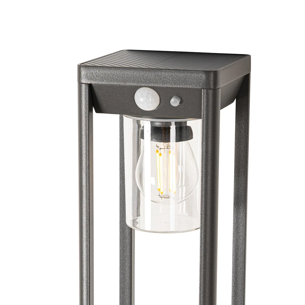 QAZQA Buiten Paaltje Donkergrijs 40 Cm Incl. LED En Dimlicht Op Solar 8 QAZQA Buiten Paaltje Donkergrijs 40 Cm Incl. LED En Dimlicht Op Solar - Afbeelding 6