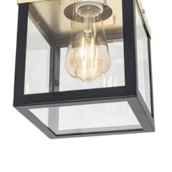 QAZQA Industriële Buiten Plafondlamp Zwart Met Goud - Rotterdam 17 QAZQA Industriële Buiten Plafondlamp Zwart Met Goud - Rotterdam -Tuinproducten 11255940