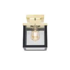 QAZQA Industriële Buiten Plafondlamp Zwart Met Goud - Rotterdam 22 QAZQA Industriële Buiten Plafondlamp Zwart Met Goud - Rotterdam -Tuinproducten 11255974