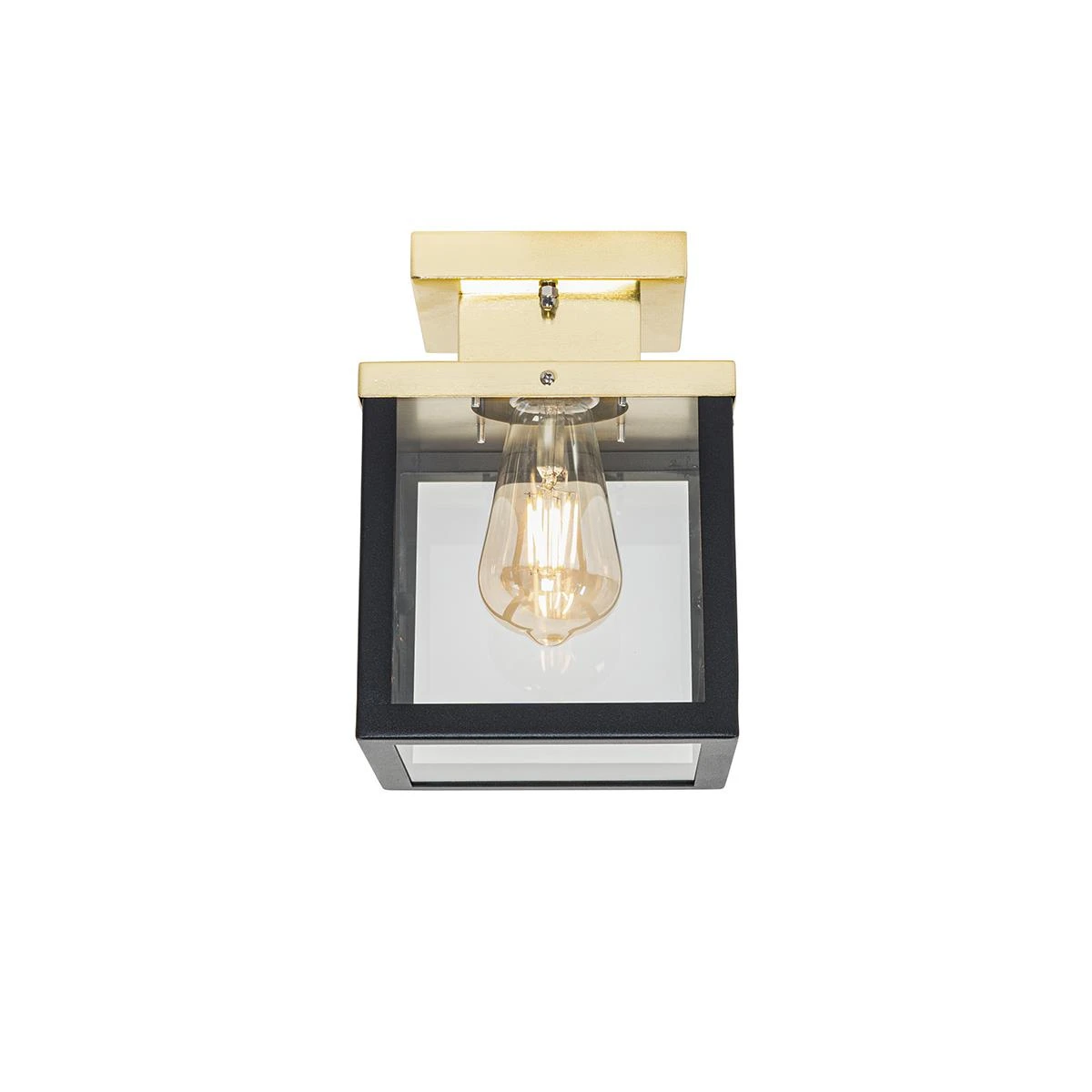 QAZQA Industriële Buiten Plafondlamp Zwart Met Goud - Rotterdam 11 QAZQA Industriële Buiten Plafondlamp Zwart Met Goud - Rotterdam - Afbeelding 9