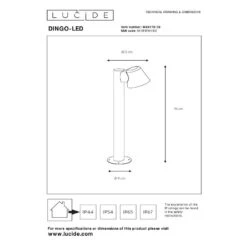 Lucide DINGO-LED - Sokkellamp Buiten - LED Dimb. - 15 Lucide DINGO-LED - Sokkellamp Buiten - LED Dimb. - -Tuinproducten 11266555