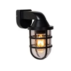 Lucide LEWIS - Wandlamp Buiten - 1xE27 - IP44 - Zw