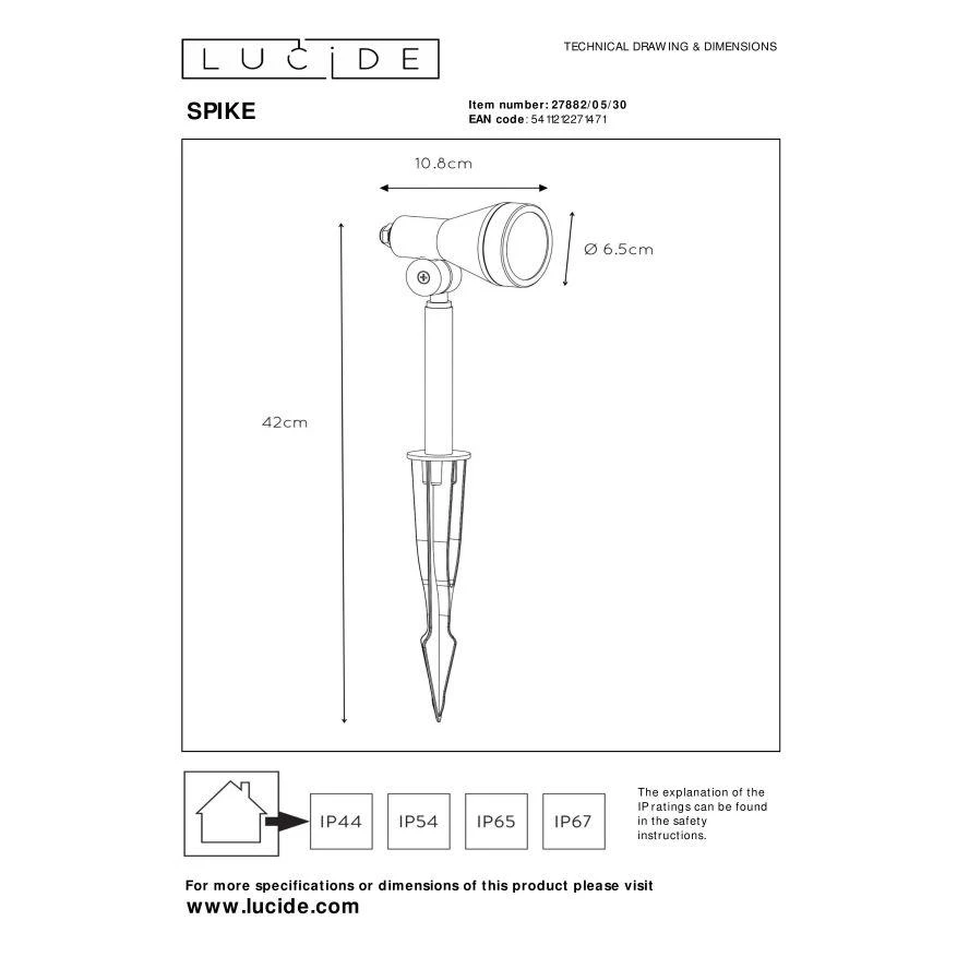 Lucide SPIKE - Tuinspot Buiten - LED Dimb. - GU10 8 Lucide SPIKE - Tuinspot Buiten - LED Dimb. - GU10 - Afbeelding 6