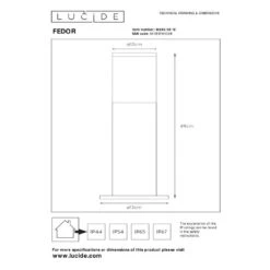 FEDOR - Sokkellamp Buiten - E27 - IP44 Mat Chroom -Tuinproducten 11272211