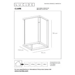 Lucide CLAIRE Wandlamp - Antraciet -Tuinproducten 11274983