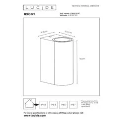 Lucide BOOGY Wandspot - Roest Bruin -Tuinproducten 11390074