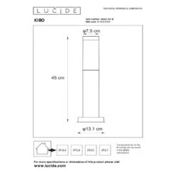Lucide KIBO Sokkellamp - Mat Chroom -Tuinproducten 11393260