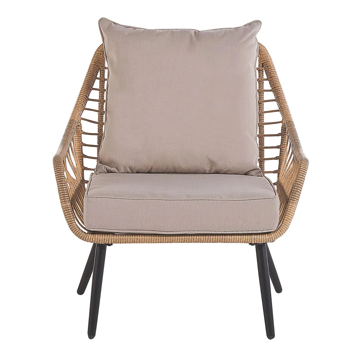 Beliani - LAURETO - Bistroset Voor 2 - Natuurlijk - PE Rotan 5 Beliani - LAURETO - Bistroset Voor 2 - Natuurlijk - PE Rotan - Afbeelding 3