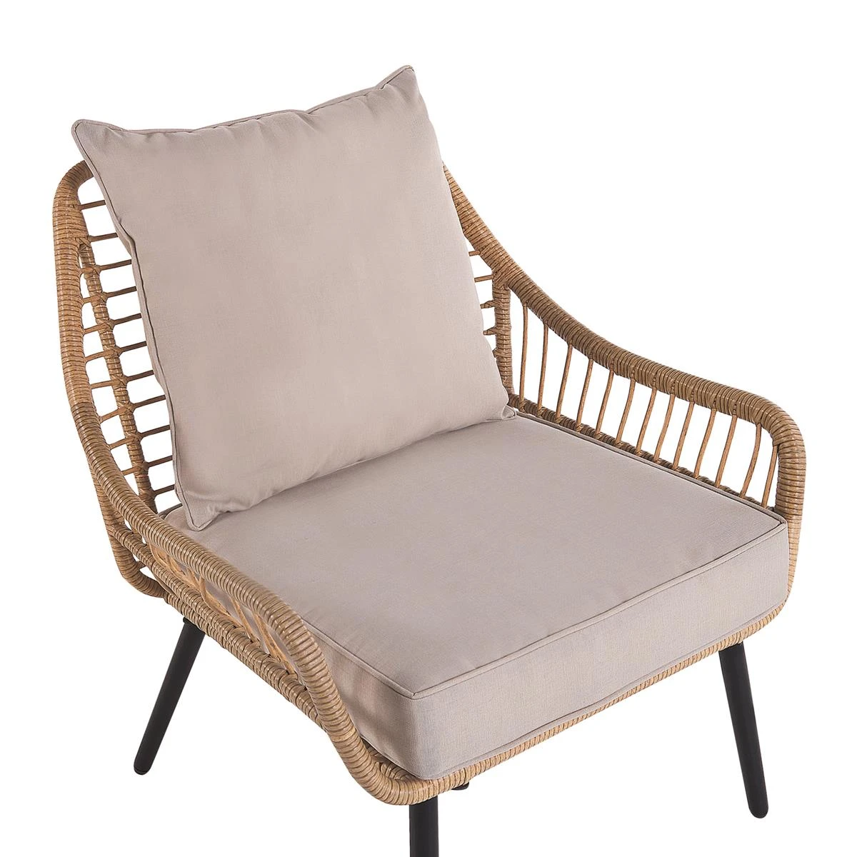 Beliani - LAURETO - Bistroset Voor 2 - Natuurlijk - PE Rotan 8 Beliani - LAURETO - Bistroset Voor 2 - Natuurlijk - PE Rotan - Afbeelding 6