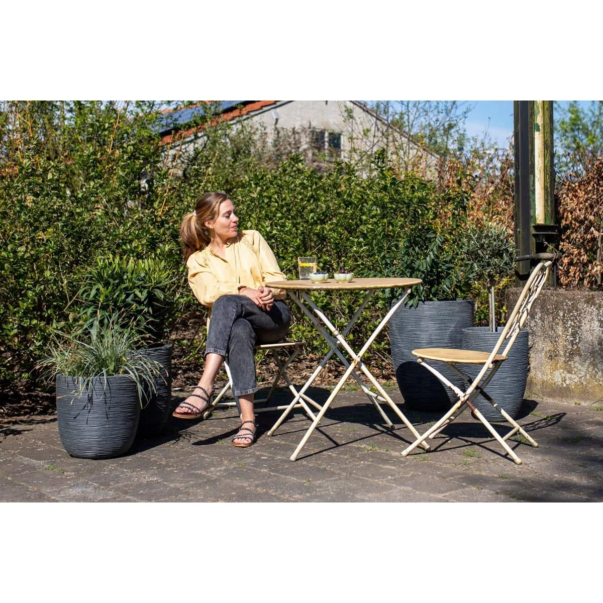 Capi Europe Vaas Elegant Laag Waste Rib NL - 46x58 - Terrazzo Beige 4 Capi Europe Vaas Elegant Laag Waste Rib NL - 46x58 - Terrazzo Beige - Afbeelding 2