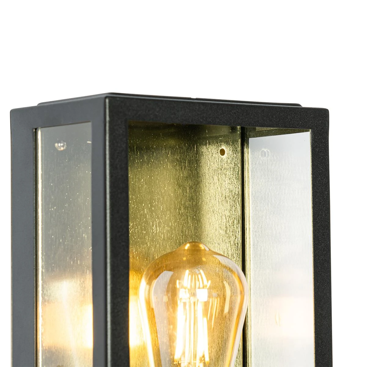 QAZQA Buiten Wandlamp Zwart Met Goud En Bewegingsmelder - Rotterdam 5 QAZQA Buiten Wandlamp Zwart Met Goud En Bewegingsmelder - Rotterdam - Afbeelding 3