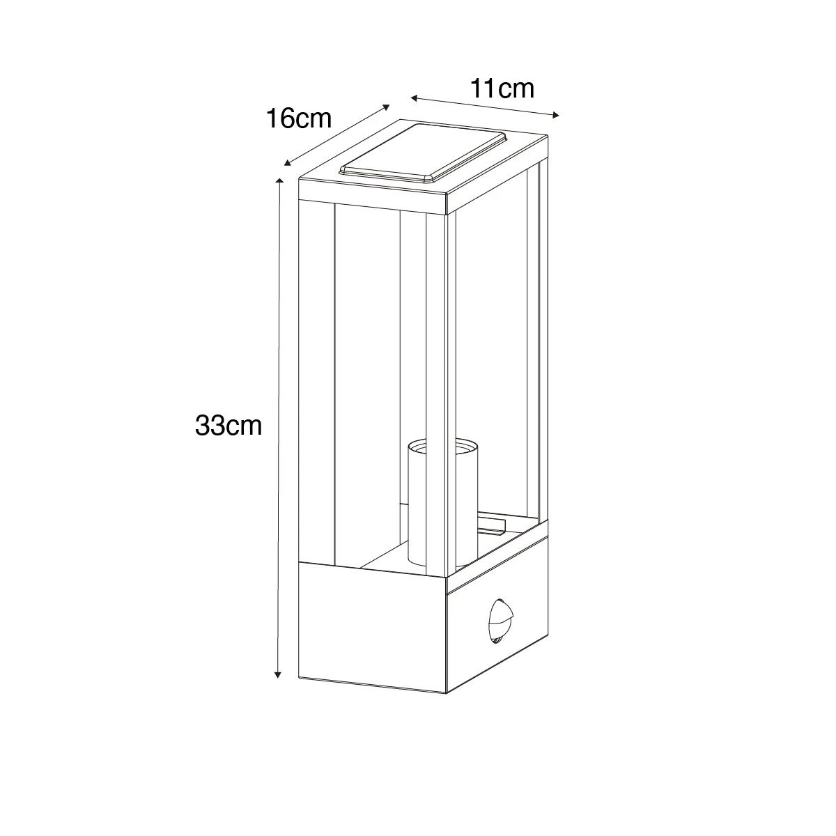 QAZQA Buiten Wandlamp Zwart Met Goud En Bewegingsmelder - Rotterdam 7 QAZQA Buiten Wandlamp Zwart Met Goud En Bewegingsmelder - Rotterdam - Afbeelding 5