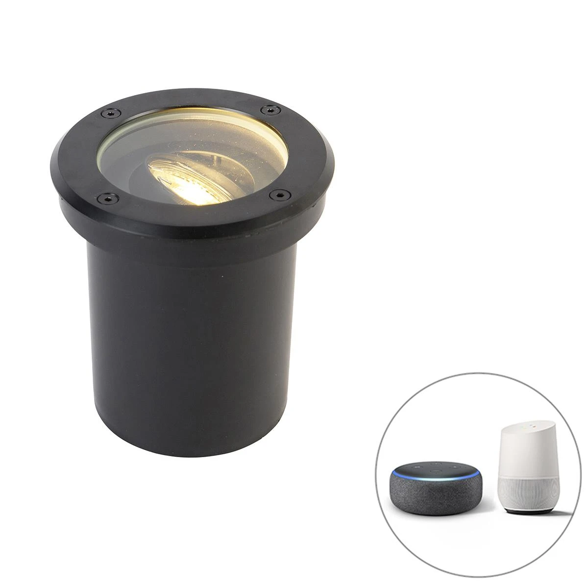 QAZQA Smart Buiten Grondspot Zwart Verstelbaar Incl. Wifi GU10 - 4 QAZQA Smart Buiten Grondspot Zwart Verstelbaar Incl. Wifi GU10 - - Afbeelding 2