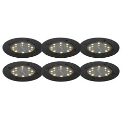 QAZQA Set Van 6 Grondspots Zwart Incl. LED IP65 Solar - Terry