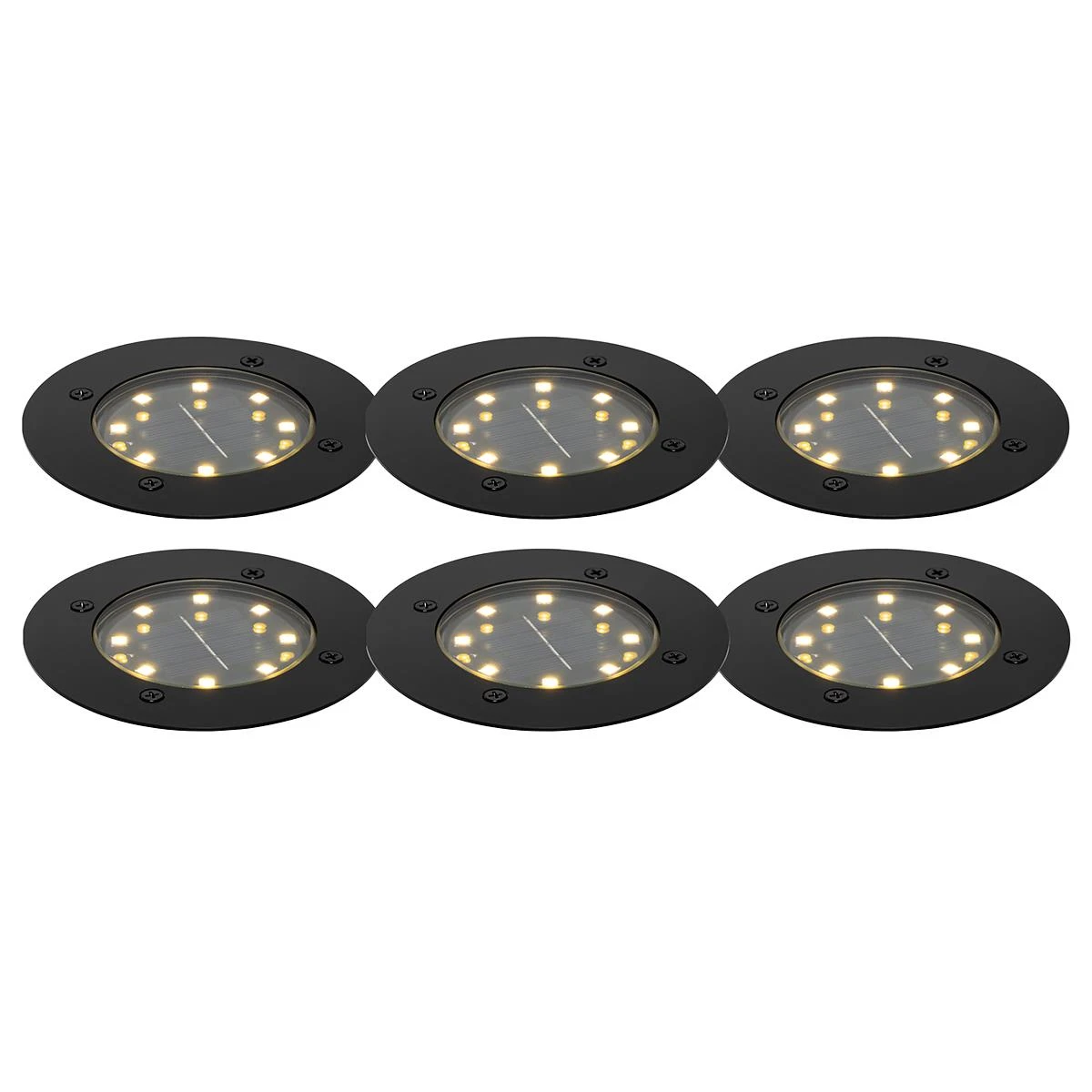 QAZQA Set Van 6 Grondspots Zwart Incl. LED IP65 Solar - Terry 4 QAZQA Set Van 6 Grondspots Zwart Incl. LED IP65 Solar - Terry - Afbeelding 2