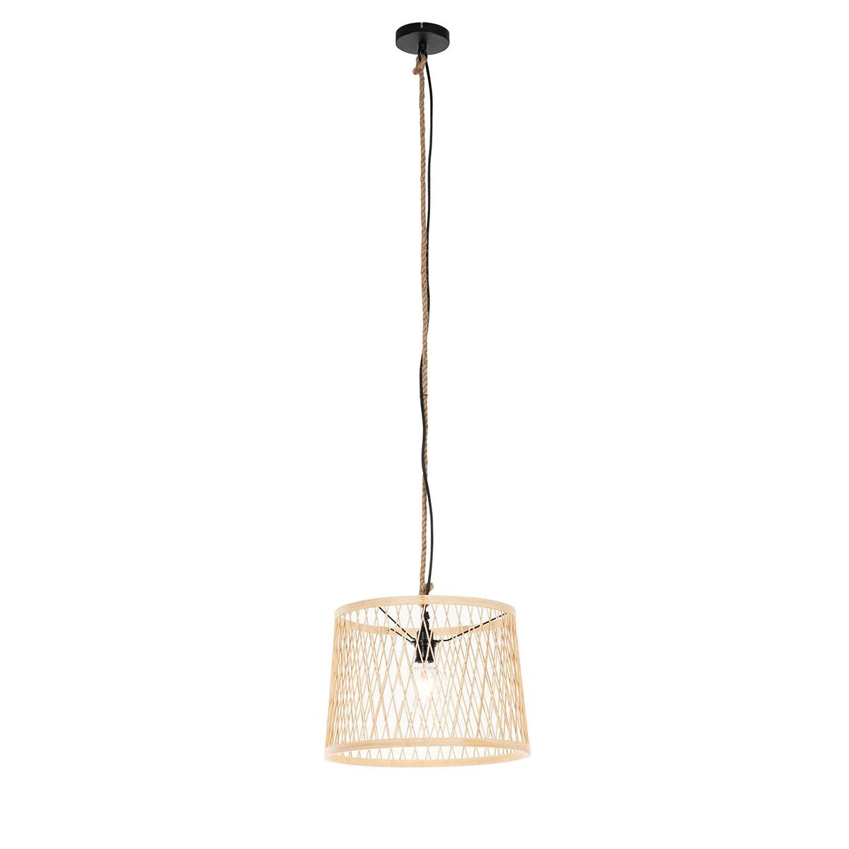 QAZQA Landelijke Buiten Hanglamp Rotan 40 Cm - Calamus 6 QAZQA Landelijke Buiten Hanglamp Rotan 40 Cm - Calamus - Afbeelding 4