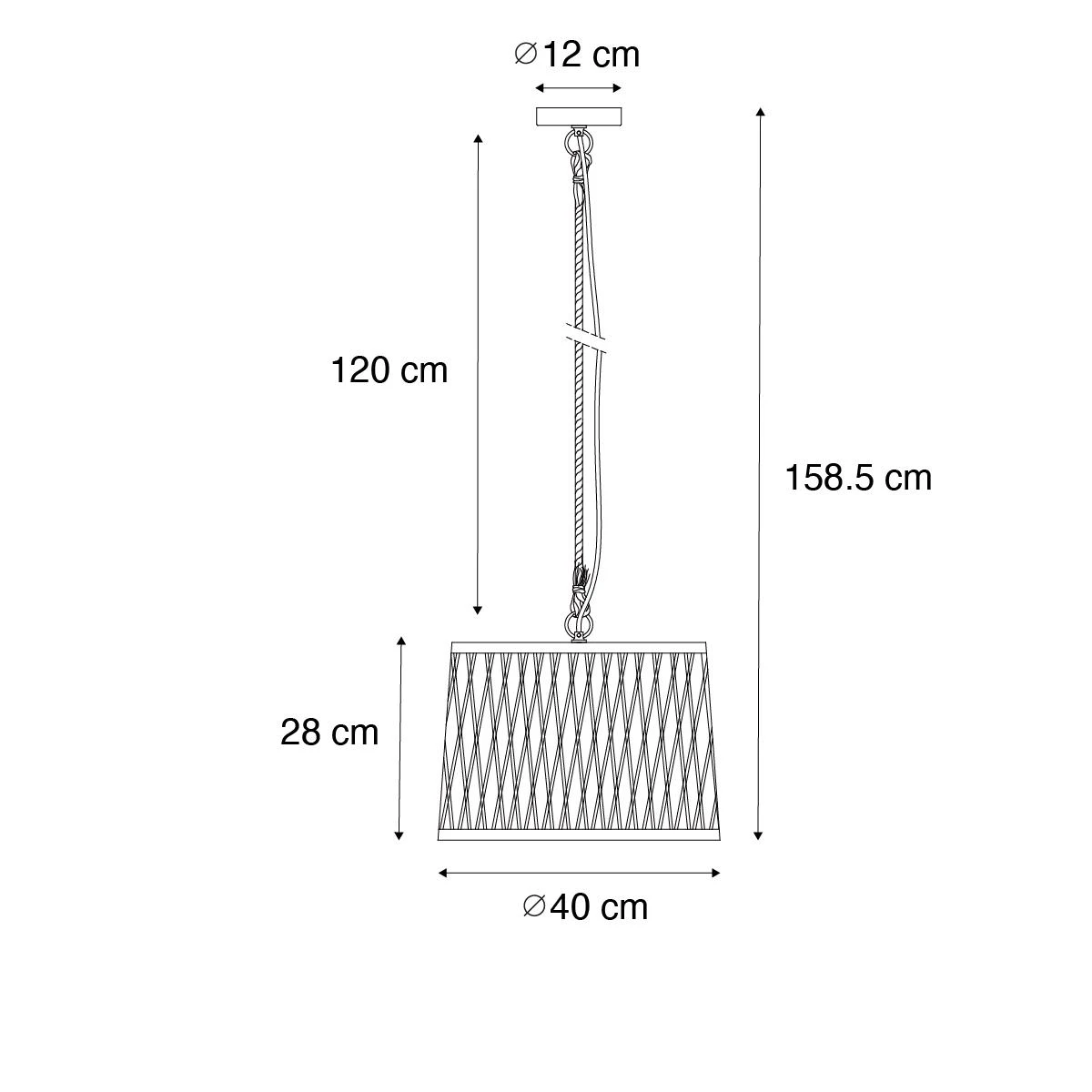 QAZQA Landelijke Buiten Hanglamp Rotan 40 Cm - Calamus 7 QAZQA Landelijke Buiten Hanglamp Rotan 40 Cm - Calamus - Afbeelding 5