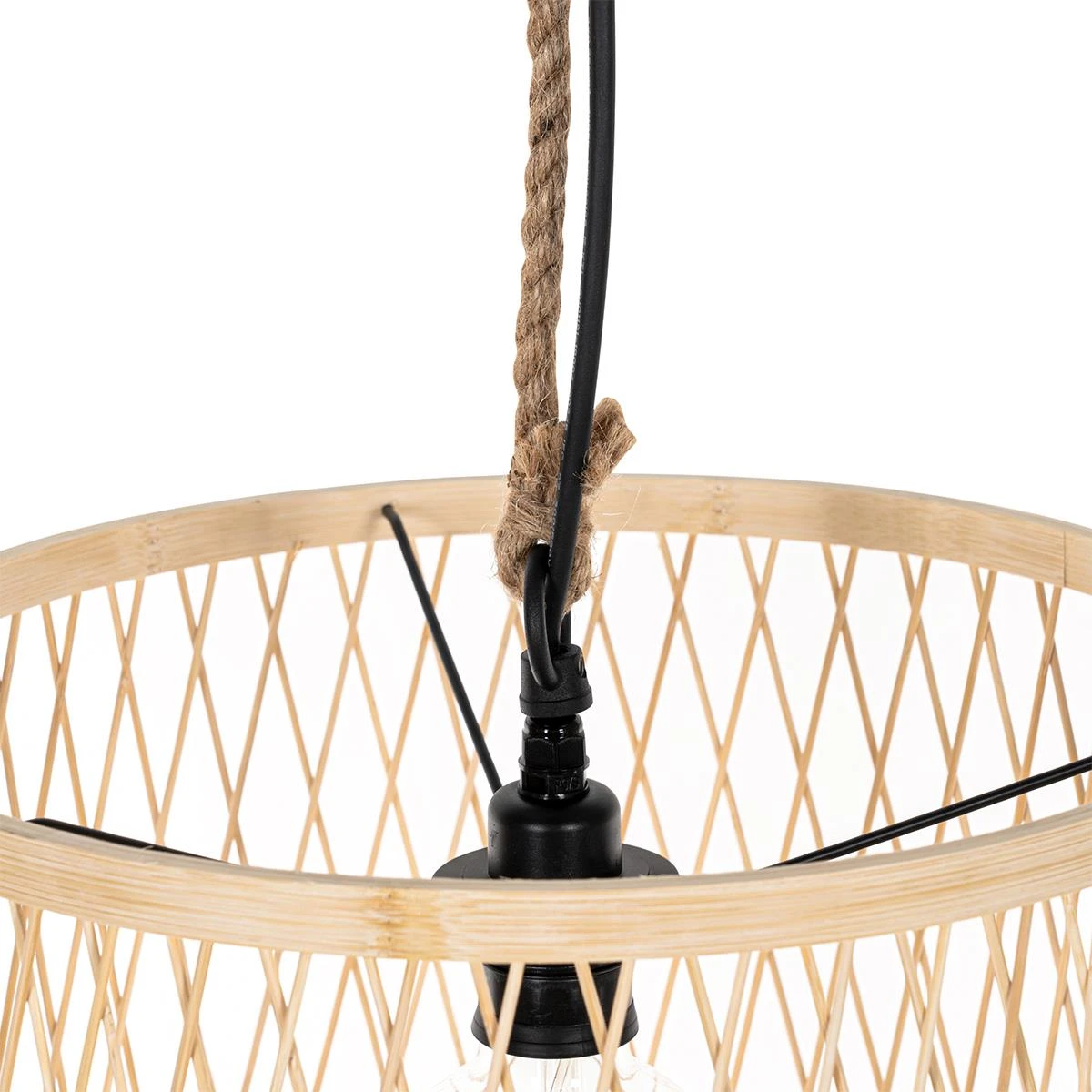 QAZQA Landelijke Buiten Hanglamp Rotan 40 Cm - Calamus 8 QAZQA Landelijke Buiten Hanglamp Rotan 40 Cm - Calamus - Afbeelding 6