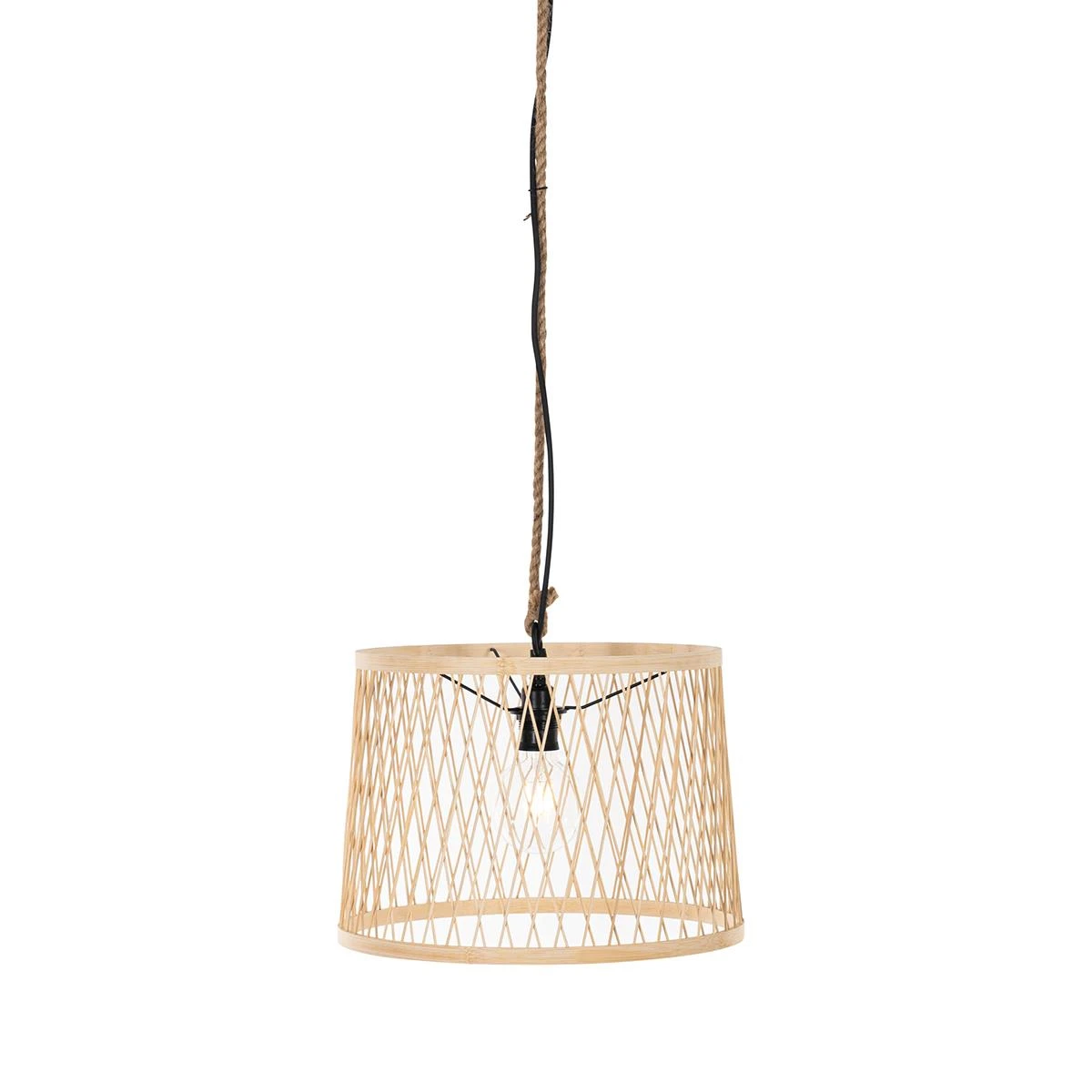 QAZQA Landelijke Buiten Hanglamp Rotan 40 Cm - Calamus 12 QAZQA Landelijke Buiten Hanglamp Rotan 40 Cm - Calamus - Afbeelding 10