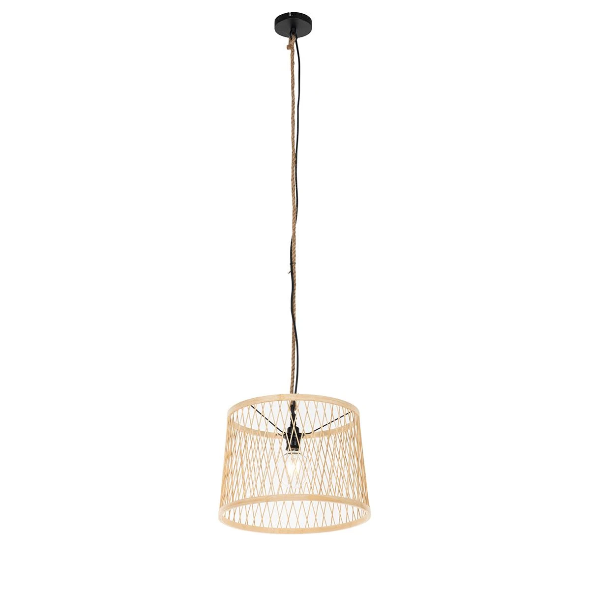 QAZQA Landelijke Buiten Hanglamp Rotan 40 Cm - Calamus 13 QAZQA Landelijke Buiten Hanglamp Rotan 40 Cm - Calamus - Afbeelding 11