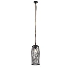 QAZQA Landelijke Buiten Hanglamp Zwart Rotan 25 Cm - Calamus 16 QAZQA Landelijke Buiten Hanglamp Zwart Rotan 25 Cm - Calamus -Tuinproducten 11764707