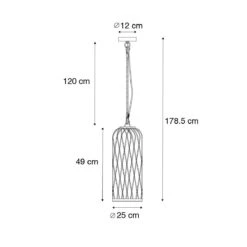 QAZQA Landelijke Buiten Hanglamp Zwart Rotan 25 Cm - Calamus 17 QAZQA Landelijke Buiten Hanglamp Zwart Rotan 25 Cm - Calamus -Tuinproducten 11764713