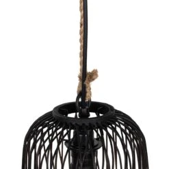 QAZQA Landelijke Buiten Hanglamp Zwart Rotan 25 Cm - Calamus 18 QAZQA Landelijke Buiten Hanglamp Zwart Rotan 25 Cm - Calamus -Tuinproducten 11764717