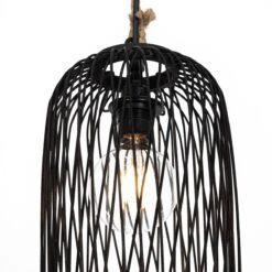 QAZQA Landelijke Buiten Hanglamp Zwart Rotan 25 Cm - Calamus 19 QAZQA Landelijke Buiten Hanglamp Zwart Rotan 25 Cm - Calamus -Tuinproducten 11764722