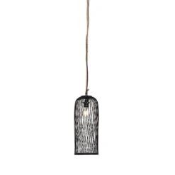 QAZQA Landelijke Buiten Hanglamp Zwart Rotan 25 Cm - Calamus 22 QAZQA Landelijke Buiten Hanglamp Zwart Rotan 25 Cm - Calamus -Tuinproducten 11764743