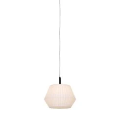 QAZQA Buiten Hanglamp Zwart Met Witte Kap 45,6 Cm IP44 - Robbert -Tuinproducten 11764749