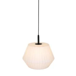 QAZQA Buiten Hanglamp Zwart Met Witte Kap 45,6 Cm IP44 - Robbert -Tuinproducten 11764766