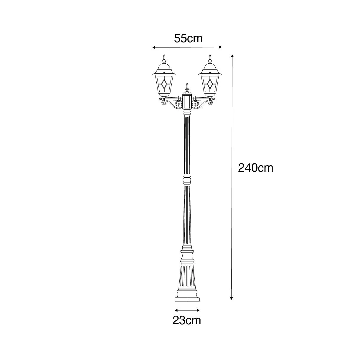 QAZQA Vintage Buiten Lantaarn Antiek Goud 240 Cm 2-lichts - Antigua 4 QAZQA Vintage Buiten Lantaarn Antiek Goud 240 Cm 2-lichts - Antigua - Afbeelding 2